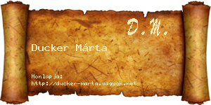 Ducker Márta névjegykártya